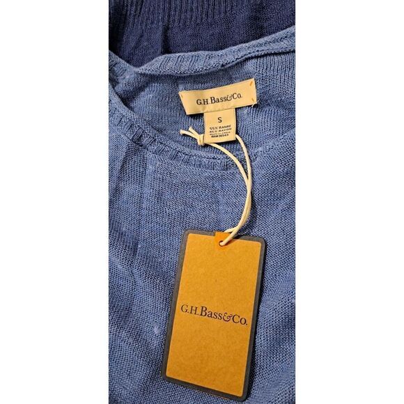 Gh Bass Womens Small Summer Weight Sweater Linen Beach Knit Blue Ombre - Picture 9 of 10